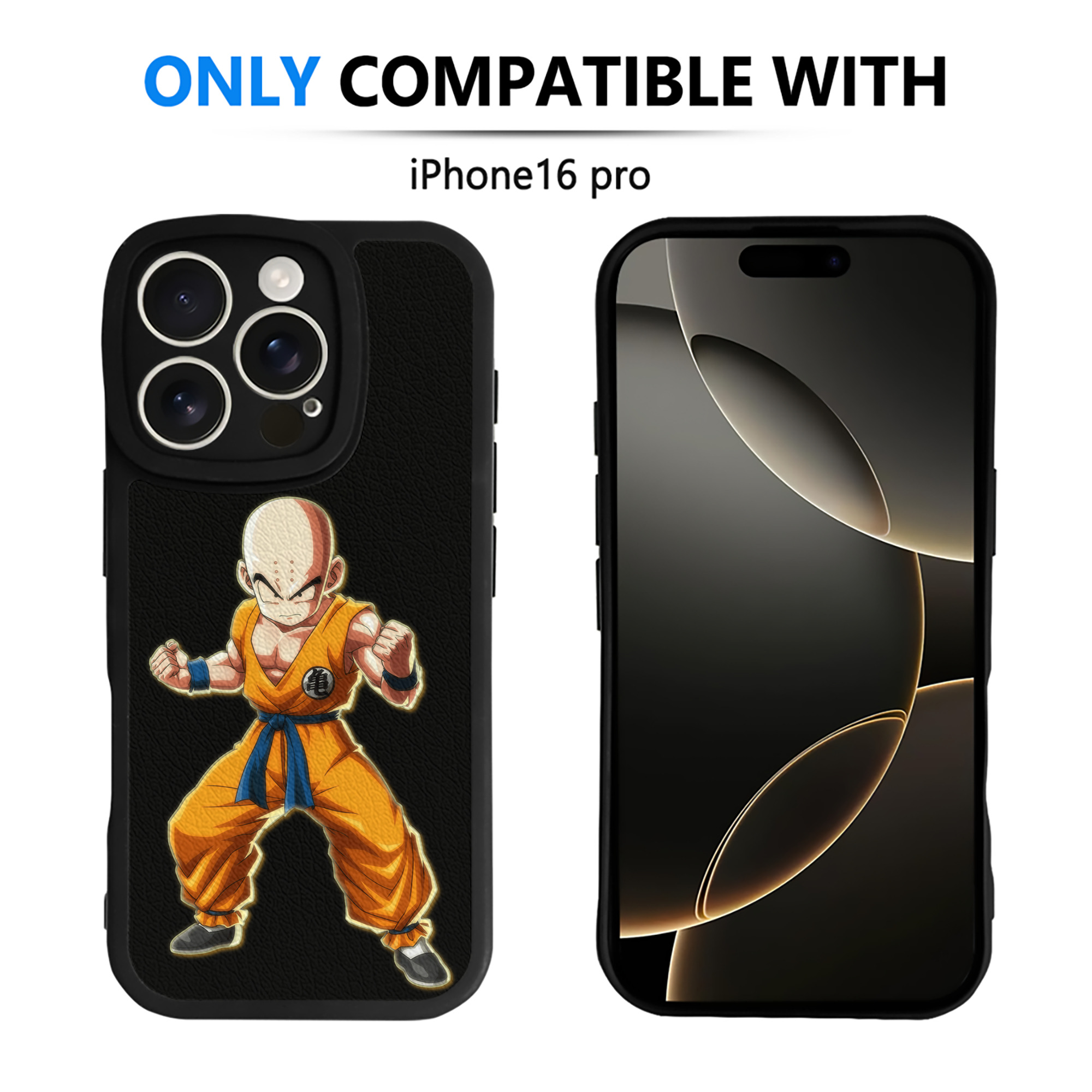 （画像用） ドラゴンボール クリリン DRAGON BALL krillin 【iPhone 16シリーズ対応】シリコンスマホケース（レザー調） 材質：シリコン